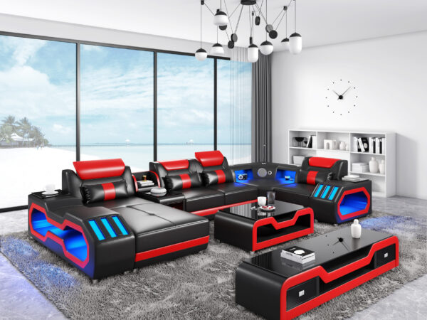 Nevada Black & Red Sectional