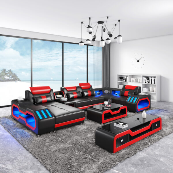 Nevada Black & Red Sectional