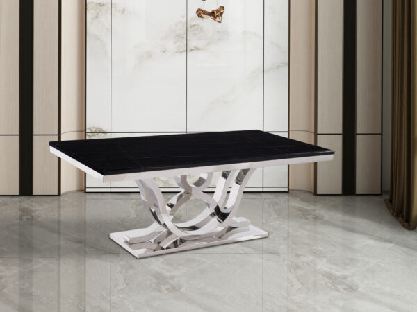Da Vinci Silver/Black Dining Table