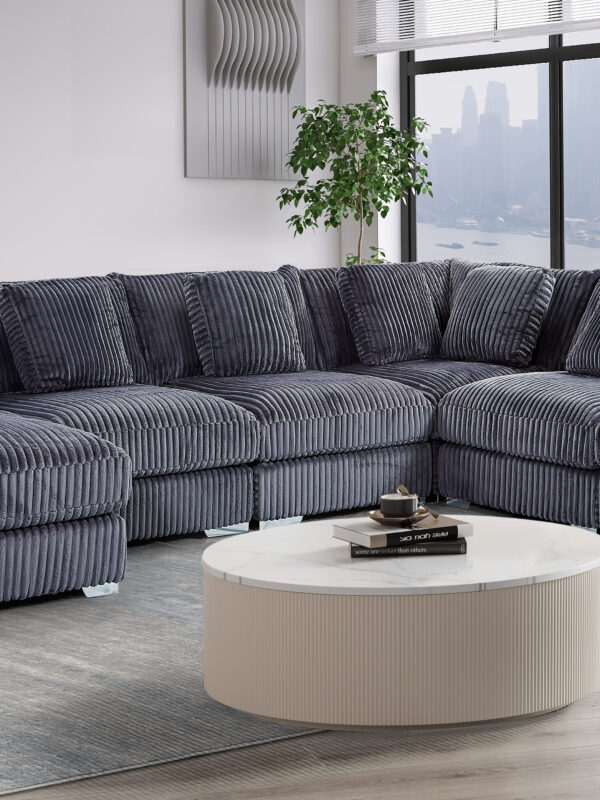London Gray 6 Piece LAF Chaise Sectional
6-Pc Sectional LAF Chaise