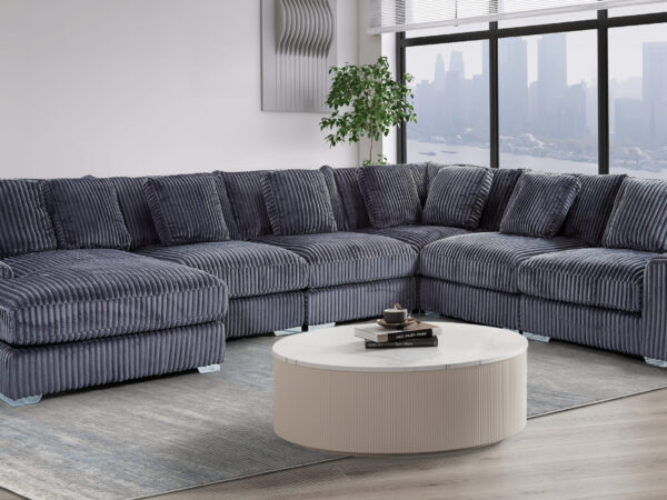 London Gray 6 Piece LAF Chaise Sectional
6-Pc Sectional LAF Chaise
