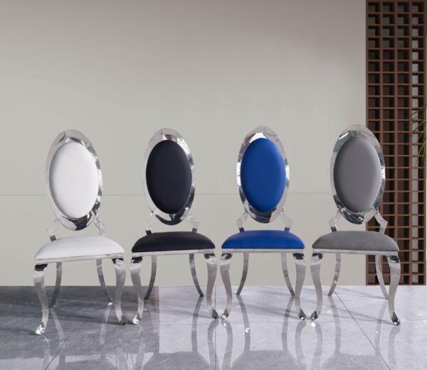 Olaf White & Silver Dining Chair
