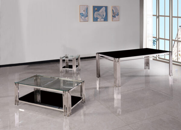 Columbus Silver/Black Coffee Table