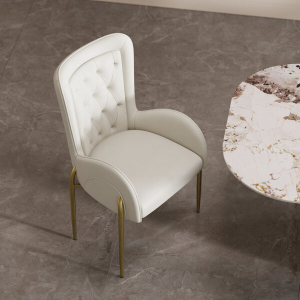 Mulan White & Gold Dining Chair