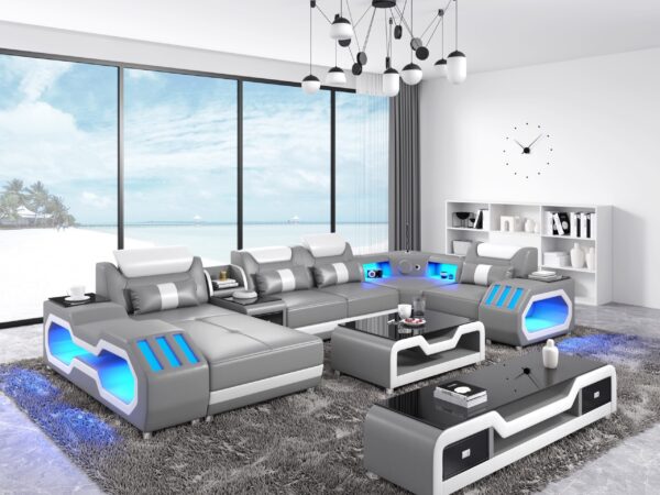 Nevada Gray & White Sectional