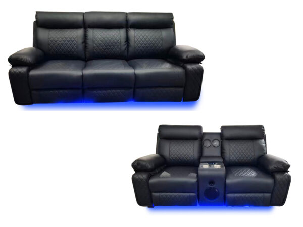 BALTIMORE POWER RECLINER SOFA SET BLACK