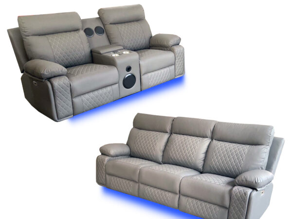 BALTIMORE POWER RECLINER SOFA SET GREY