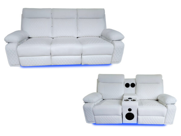 BALTIMORE POWER RECLINER SOFA SET WHITE