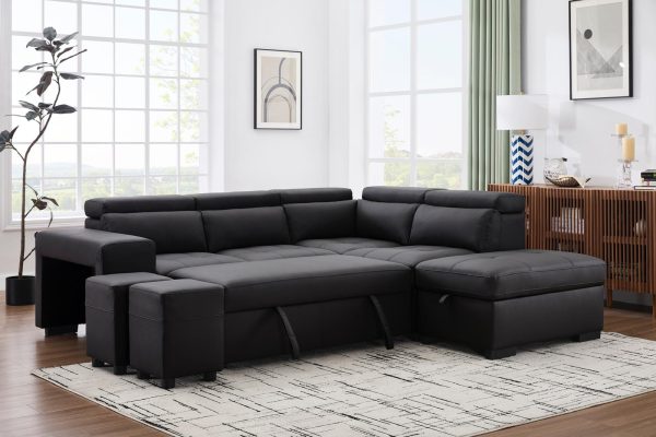 POSITANO Sectional NEW 2025 LEFT BLACK