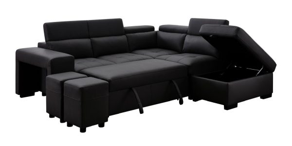 POSITANO Sectional NEW 2025 LEFT BLACK