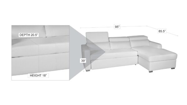 Kahlil Sectional Left white
