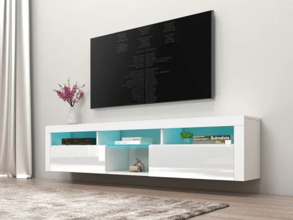 TV228 Floating TV Stand with LED White