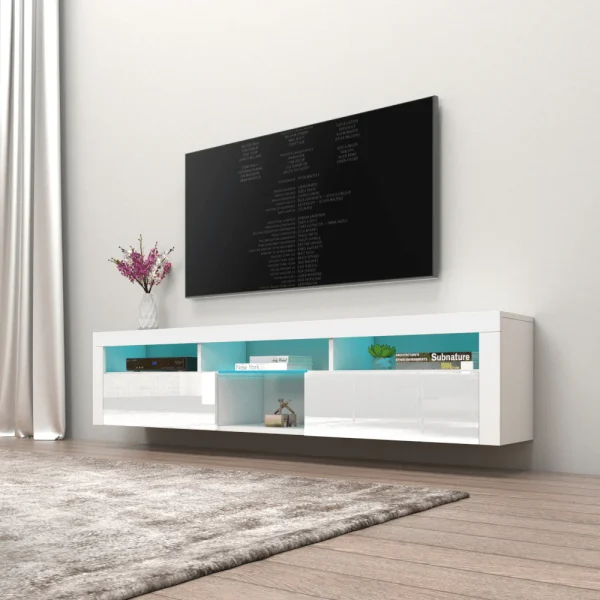 TV228 Floating TV Stand with LED White