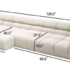 Midtown Sectional Cream LEFT