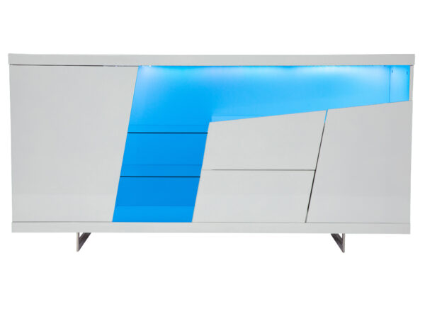 Adalyn Buffet LED All White Lacquer Paint