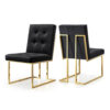 Taylor Velvet Dining Chair Black|Gold