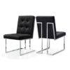 Taylor Velvet Dining Chair Black|Silver