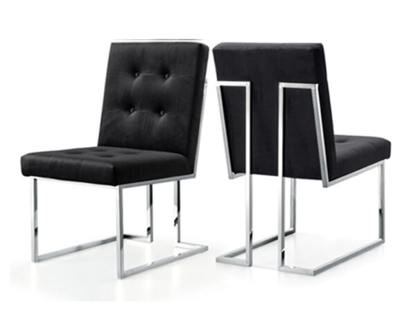 Taylor Velvet Dining Chair Black|Silver