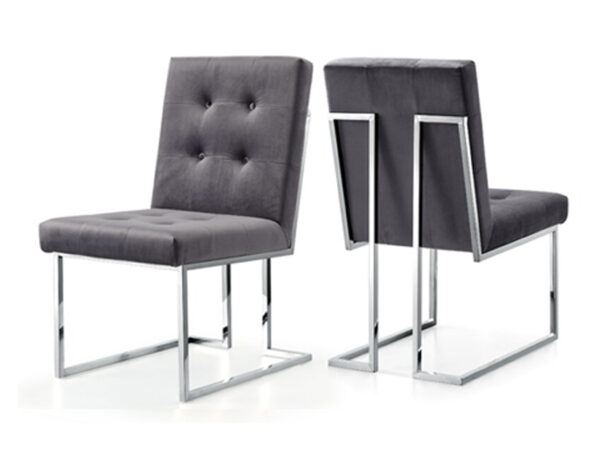 Taylor Velvet Dining Chair Grey|Silver