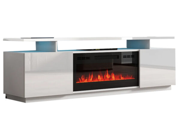 FIREPLACE TV101 TV Stand White
