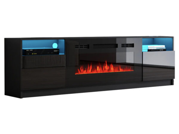 TV4190 Fireplace TV Stand BLACK