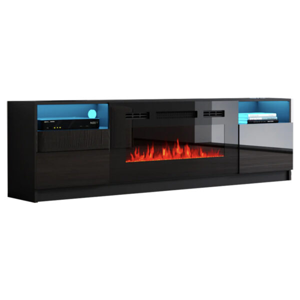 TV4190 Fireplace TV Stand BLACK