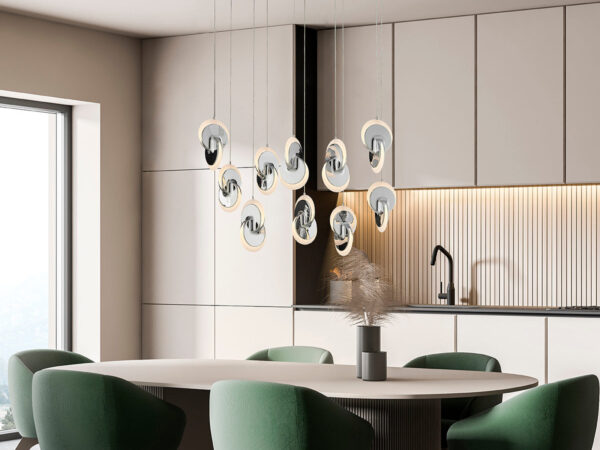 Deuterium Rectangular Chandelier // Chrome