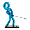Golf Man Sculpture // Metallic Blue