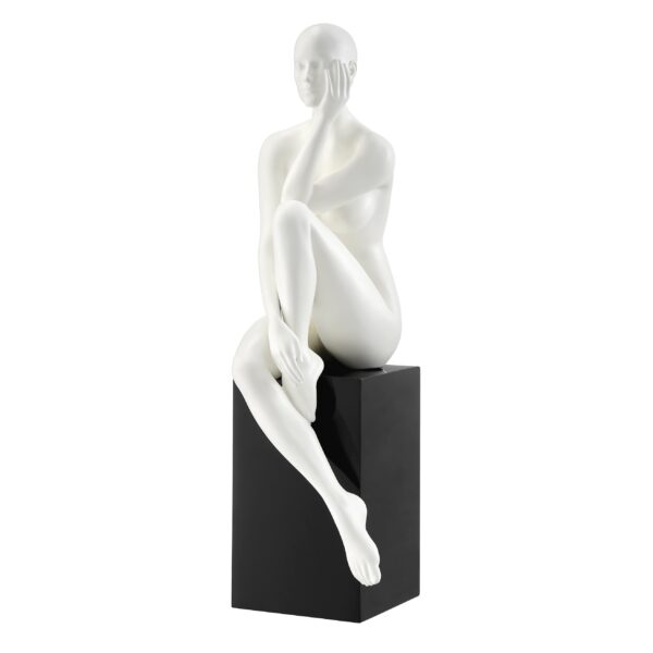 Antoinette Doll Sculpture // Matte White with Black Base