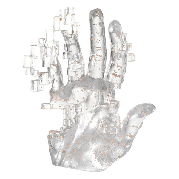 Pixel Hand // Clear Mix Gold