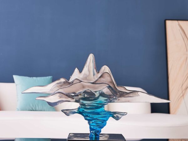 Clear Gray & Blue Sculpture