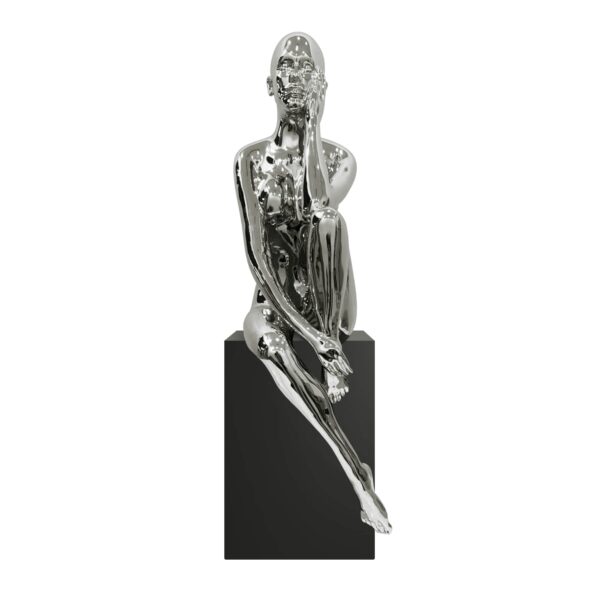 Antoinette Doll Sculpture with Base // Chrome