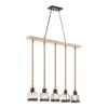 Wood and Ropes 5 Light Chandelier // Black