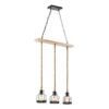 Wood and Ropes 3 Light Chandelier // Black