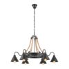 Steel and Ropes 6 Light Chandelier // Black