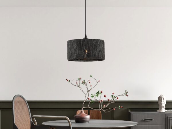 Steel and Ropes with Shade Pendant // Black