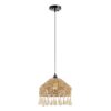 Iron and Ropes 1 Light 13" Diam Pendant // Black and Beige