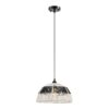Iron and Ropes 1 Light 14" Diam Pendant // Black and Cream