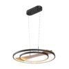 Chandelier Lamp Satin Black & Wood