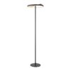 Floor Lamp Satin Black Iron & Wood