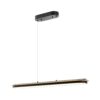 Chandelier Curved Linear Satin Black & Wood