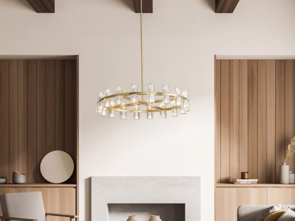 Anderson 36"D Chandelier // Crystal and Gold