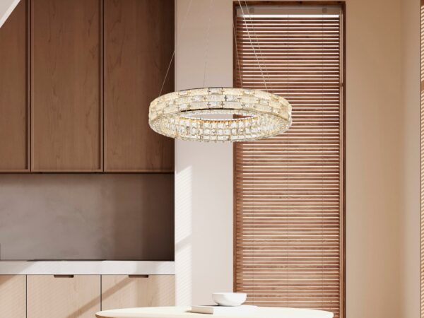 1 Ring Crystal Chandelier // Chrome