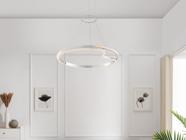 Minsk Single Round Chandelier // Chrome