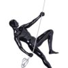 Glossy Black Wall Sculpture Climbing 15" Man