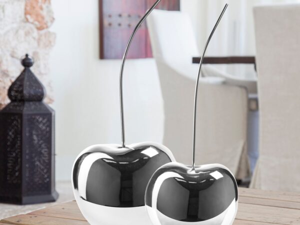 Medium Chrome Cherry Sculpture 22" Tall