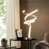 Munich Silver Table Lamp // LED Strip & Touch Dimmer
