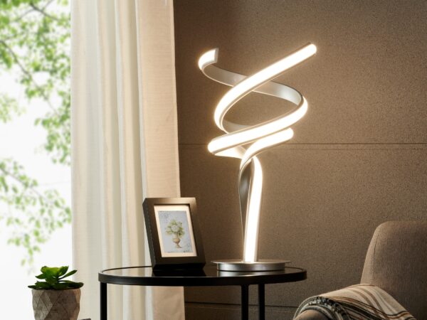 Munich Silver Table Lamp // LED Strip & Touch Dimmer