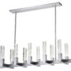 12 Light Rectangular Crystal Dianyi LED Chandelier // Silver