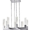 8 Light Square Crystal Dianyi LED Chandelier // Silver
